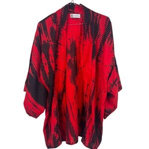 Red Leatherette Kimono One Size Short Sleeve